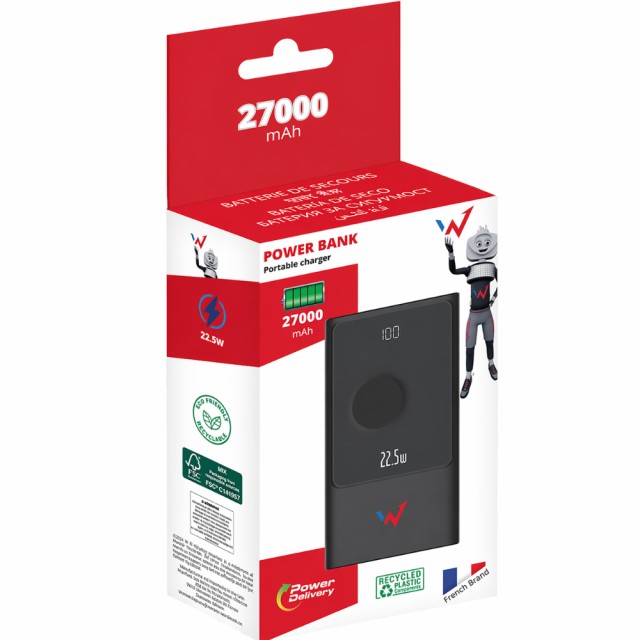 Power Bank Wonder WX27D 27000mAh Fast Charge PD 22.5W 1xUSB-C και 2xUSB-A με LED Ένδειξη Φόρτισης