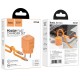 Φορτιστής Ταξιδίου Hoco. DC148 Ridge 1xUSB-C PD45W GaN QC με Καλώδιο USB-C σε USB-C 1.2m Braided Πορτοκαλί