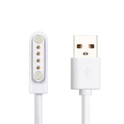 Φορτιστής 4 pin για Hoco Y101 Smartwatch Απόσταση Μαγνητών: 18mm Απόσταση Pin: 8mm Λευκός