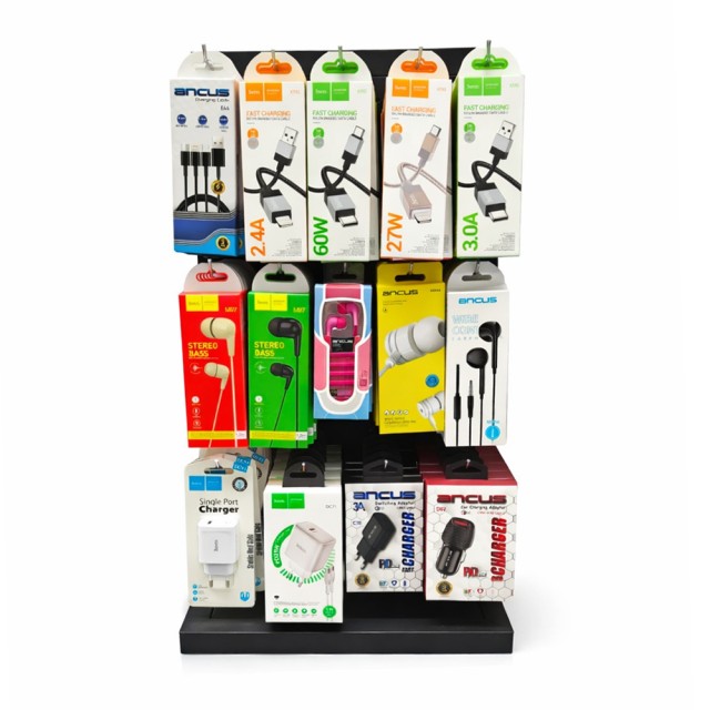 Stand Hoco με Αξεσουάρ Hoco Φορτιστές, Καλώδια Σύνδεσης, Hands Free 120 Τεμαχίων Δωρο Stand 51056