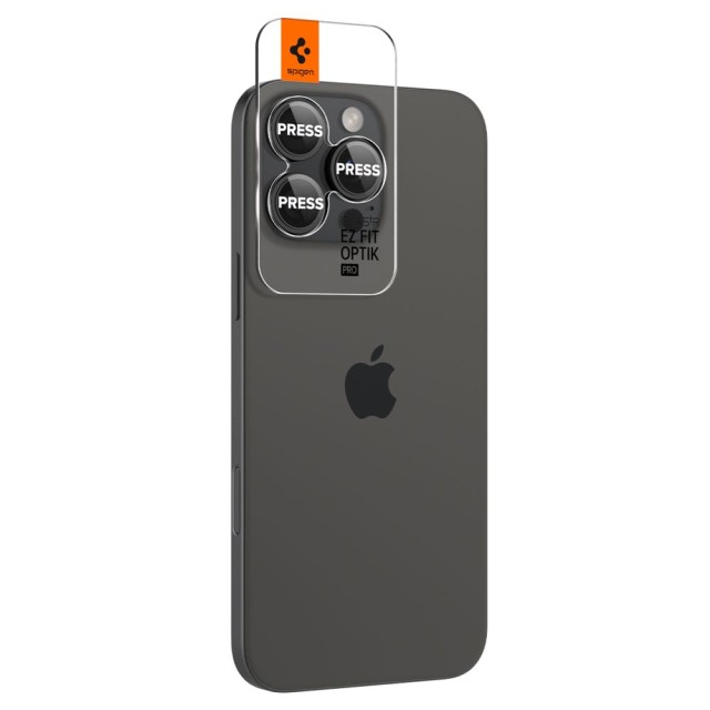 Προστασία Κάμερας Spigen Optik Pro Ez Fit Glass για Apple iPhone 16 Pro 16 Pro Max 17 Pro 17 Pro Max Μαύρο 2 Τμχ