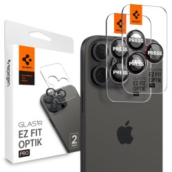 Προστασία Κάμερας Spigen Optik Pro L-Series Ez Fit για Apple iPhone 16 Pro 16 Pro Max 17 Pro 17 Pro Max Μαύρο-Κόκκινο 2τμχ