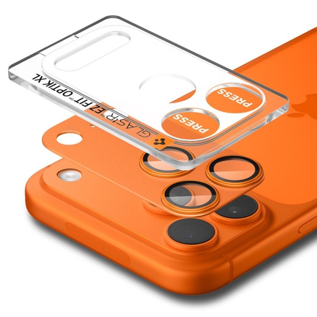 Προστασία Κάμερας Spigen Optik Pro XL Glass Ez Fit για Apple iPhone 17 Pro Πορτοκαλί
