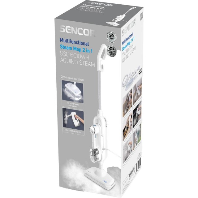Σκούπα Stick Ατμού 2 σε 1 Sencor SSC 6010WH 1500W με Αποσπώμενο Καθαριστή Ατμού για Όλες τις Επιφάνειες με 3 Επίπεδα Ατμού Καλώδιο 5m Λευκή Σκούπα Stick Ατμού 2 σε 1 Sencor SSC 6010WH 1500W με Αποσπώμενο Καθαριστή Ατμού για Όλες τις Επιφάνειες με 3 Επίπεδα Ατμού Καλώδιο 5m Λευκή