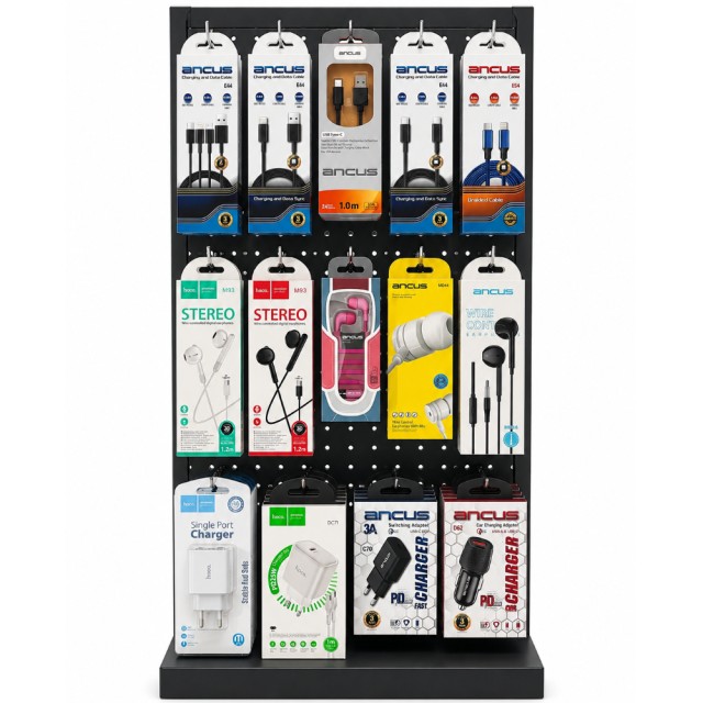 Stand με Αξεσουάρ Φορτιστές, Καλώδια Σύνδεσης, Hands Free 120 Τεμαχίων Stand 51056