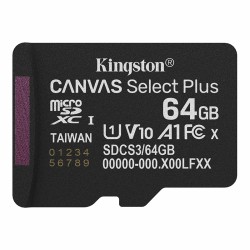Κάρτα Μνήμης Kingston Canvas Select Plus+ MicroSDXC 64GB Class 10 έως 100MB/s SDCS3/64GBBSP