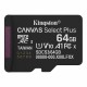 Κάρτα Μνήμης Kingston Canvas Select Plus+ MicroSDXC 64GB Class 10 έως 100MB/s SDCS3/64GBBSP