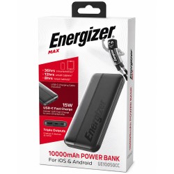 Power Bank Energizer UE10050CC 10000mAh 15W με 2xUSB-C 1xUSB-A και LED Ένδειξη Μπαταρίας Μαύρο Power Bank Energizer UE10050CC 10000mAh 15W με 2xUSB-C 1xUSB-A και LED Ένδειξη Μπαταρίας Μαύρο