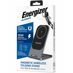 Ασύρματος Επιτραπέζιος Φορτιστής Energizer WCP102 15W Ultra-Thin Fast Charge USB-C Συμβατός με Μαγνητικές Θήκες και MagSafe Γκρι