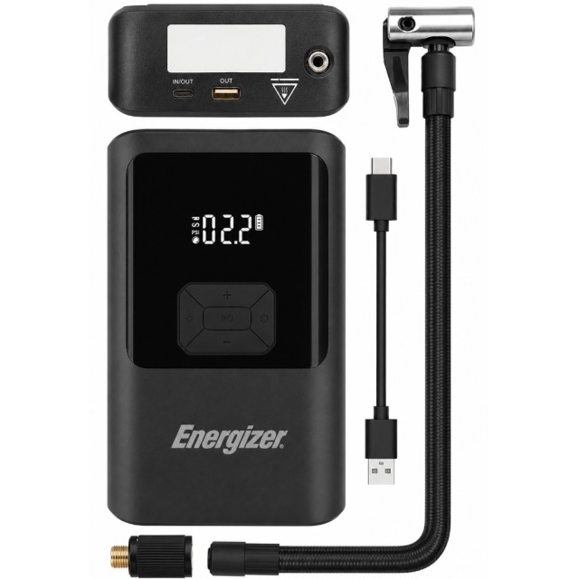 Power Bank Energizer JE10000JP 10000mAh PD15W QC 1xUSB-A 1xUSB-C Προσάρτημα Εκκίνησης Αυτοκινήτου 1500A and Air Pump 11 bar Μαύρο Power Bank Energizer JE10000JP 10000mAh PD15W QC 1xUSB-A 1xUSB-C Προσάρτημα Εκκίνησης Αυτοκινήτου 1500A and Air Pump 11 bar Μαύρο