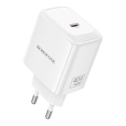 Φορτιστής Ταξιδίου Borofone BN33 Fuente GaN USB-C PD40W Λευκός