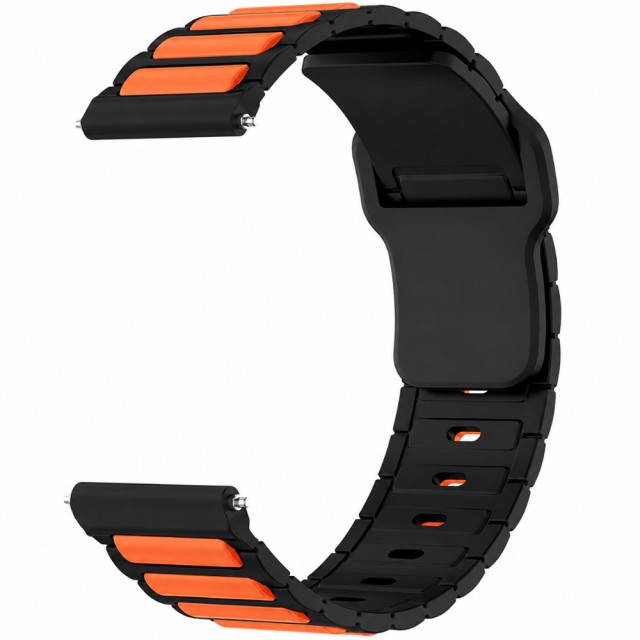 Watchband Hoco WH27 Flexible Series Silicon Strap για Samsung Huawei Xiaomi Vivo OPPO κα 22mm Universal Μαύρο-Πορτοκαλί
