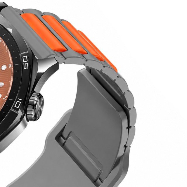 Watchband Hoco WH27 Flexible Series Silicon Strap για Samsung Huawei Xiaomi Vivo OPPO κα 22mm Universal Γκρι-Πορτοκαλί