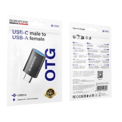 Αντάπτορας Borofone BV26C USB-A σε USB-C USB3.0 Μαύρος