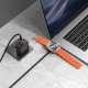 Καλώδιο Σύνδεσης 2 σε 1 Hoco CW66 USB-C σε USB-C PD100W 3A Γρήγορης Φόρτισης με Ασύρματο Φορτιστή Apple Watch 2.5W Braided Μαύρο 1.2m
