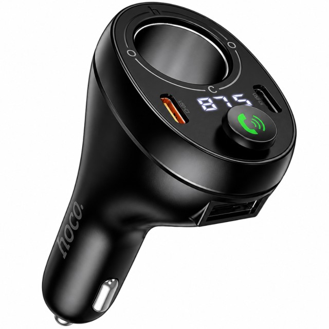 Bluetooth FM Transmitter Hoco E88 Star 120W με 1xUSB-A 2xUSB-C PD20W QC3.0 BT v5.4 με Υποδοχή Αναπτήρα Μαύρο Bluetooth FM Transmitter Hoco E88 Star 120W με 1xUSB-A 2xUSB-C PD20W QC3.0 BT v5.4 με Υποδοχή Αναπτήρα Μαύρο