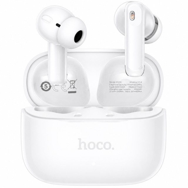 Wireless Hands Free Hoco EQ30 Eufonia TWS Hi-Fi v6.0 300mAh 7h Ομιλίας Λευκά Wireless Hands Free Hoco EQ30 Eufonia TWS Hi-Fi v6.0 300mAh 7h Ομιλίας Λευκά