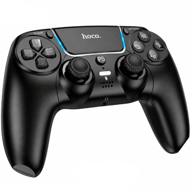 Gamepad Hoco GA32 Dragon RGB 600mAh BT v5.1 Dual Motor Δόνηση Θύρα AUX και Κουμπί Mute Συμβατό με PS5 Μαύρο