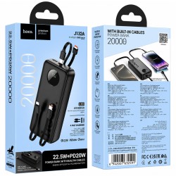 Power Bank Hoco J132A Sabio 20000mAh 22.5W+PD20W με Ενσωματομένα Καλώδια 2xUSB-C 1xLightning 1xUSB-A Θύρα με Πιστοποιητικό CCC Μαύρο Power Bank Hoco J132A Sabio 20000mAh 22.5W+PD20W με Ενσωματομένα Καλώδια 2xUSB-C 1xLightning 1xUSB-A Θύρα με Πιστοποιητικό CCC Μαύρο