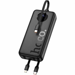 Power Bank Hoco J132A Sabio 20000mAh 22.5W+PD20W με Ενσωματομένα Καλώδια 2xUSB-C 1xLightning 1xUSB-A Θύρα με Πιστοποιητικό CCC  Μαύρο