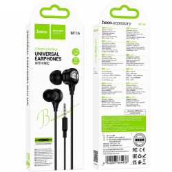 Hands Free Hoco M116 Benevolent με Μικρόφωνο 3.5mm Μαύρα 1.2m