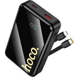 Power Bank Hoco Q37A Graceful 20000mAh 22.5W PD20W QC3.0 1xUSB-A 1xUSB-C με Ενσωματωμένα Καλώδια USB-C Lighting και LED Ένδειξη Μαύρο
