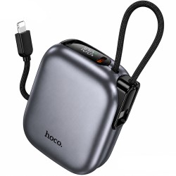 Power Bank Hoco Q49 Peak 10000mAh PD20W QC Ενσωματωμένα Καλώδια USB-C Lighting και LED Γκρι Πιστοποιητικό CCC
