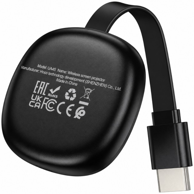 Ασύρματος Αντάπτορας Μετάδοσης Οθόνης Hoco UA45 1080p 60Hz 2.4GHz/5GHz HDMI USB-C Μαύρος