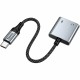 Αντάπτορας Hoco UPA34 USB-C σε USB-C και 3.5mm Braided Γκρί