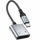 Αντάπτορας Hoco UPA34 USB-C σε USB-C και 3.5mm Braided Γκρί