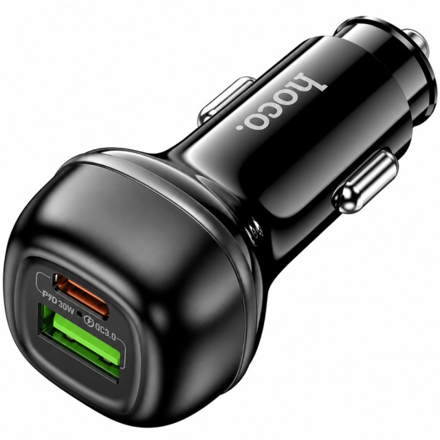Φορτιστής Αυτοκινήτου Hoco Z58A Rank 48W 1xUSB-A 1xUSB-C PD QC3.0 Fast Charge Μαύρος Φορτιστής Αυτοκινήτου Hoco Z58A Rank 48W 1xUSB-A 1xUSB-C PD QC3.0 Fast Charge Μαύρος