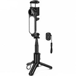 Gimbal Τρίποδο Hoco K90 Feliz Mini για Συσκευές 4.5"- 7" με Φωτισμό και Τηλεχειρισμό Μαύρο