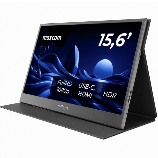 Φορητή Οθόνη Maxcom MPAGE15 15.6’’ HDR FHD 1920 x 1080 IPS 1xMiniHDMI 2xUSB-C 3.1 1xAudio Jack 3.5mm με Ενσωματωμένη Θήκη-Stand Μαύρη Φορητή Οθόνη Maxcom MPAGE15 15.6’’ HDR FHD 1920 x 1080 IPS 1xMiniHDMI 2xUSB-C 3.1 1xAudio Jack 3.5mm με Ενσωματωμένη Θήκη-Stand Μαύρη