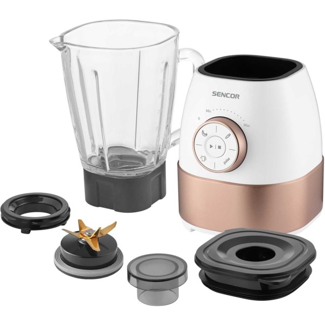 Μπλέντερ Sencor SBL 5870GD 1.5lt 1800W με Λεπίδες Τιτανίου 4 Προγράμματα Λειτουργίας και Επιλογέα Ταχύτητας Λευκό Χρυσό Μπλέντερ Sencor SBL 5870GD 1.5lt 1800W με Λεπίδες Τιτανίου 4 Προγράμματα Λειτουργίας και Επιλογέα Ταχύτητας Λευκό Χρυσό