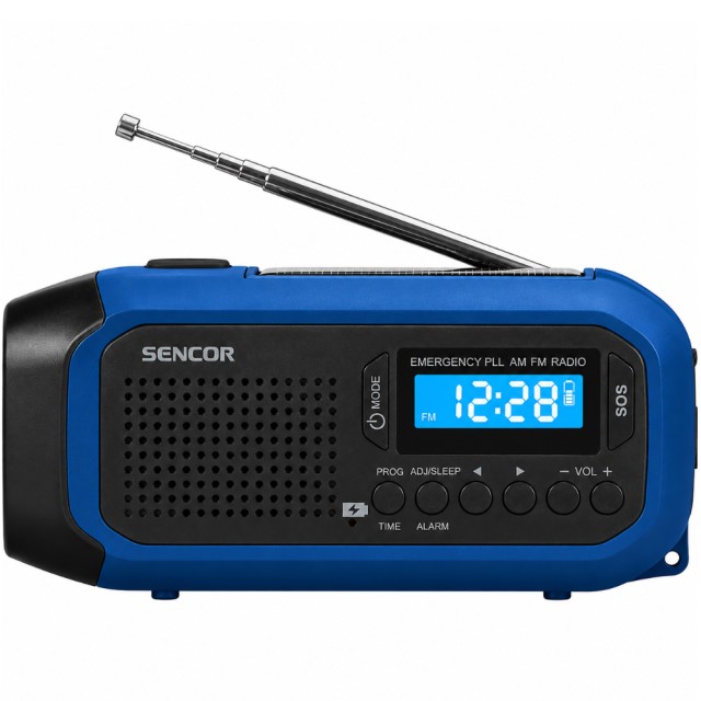 Ραδιόφωνο Camping Ηλιάκο Sencor SRD 1050SCL BB με USB-C Hand Crank και Διπλό Φωτισμό LED FM/AM IPX4 Μπλε