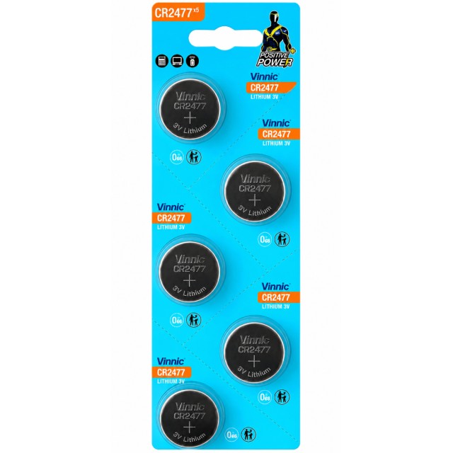 Buttoncell Vinnic CR2477 3V Τεμ. 5 με Διάτρητη Συσκευασία Buttoncell Vinnic CR2477 3V Τεμ. 5 με Διάτρητη Συσκευασία