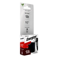 Φορτιστής Ταξιδίου Energizer  με USB-A 2.5W  Μαύρος με Καλωδιο USB-C