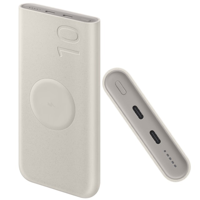 Power Bank Samsung U2510XUEGEU 10000mAh 25W με 2xUSB-C In/Out και Ασύρματη Φόρτιση Beige
