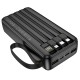 Power Bank Borofone BJ76A 20000mAh με 4 Καλώδια Φόρτισης και 4 Θύρες USB-C USB-A Lightning Micro-USB και LED Ένδειξη Μπαταρίας Μαύρο
