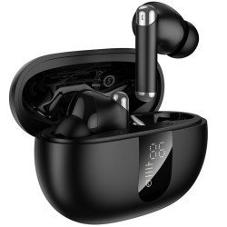 Wireless Hands Free Hoco EQ26 Nice ANC+ENC v5.4 300mAh 7 Ώρες Λειτουργίας Εναλλαγή Master / Slave Συμβατά με Siri Μαύρα