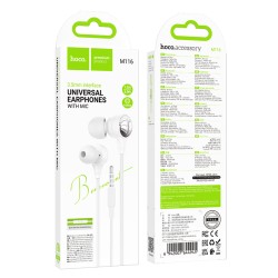 Hands Free Hoco M116 Benevolent με Μικρόφωνο 3.5mm Λευκά 1.2m