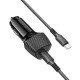 Φορτιστής Αυτοκινήτου Borofone BZ31B Solid USB-C PD30W με Καλώδιο USB-C σε USB-C 1m Μαύρος