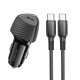 Φορτιστής Αυτοκινήτου Borofone BZ31B Solid USB-C PD30W με Καλώδιο USB-C σε USB-C 1m Μαύρος