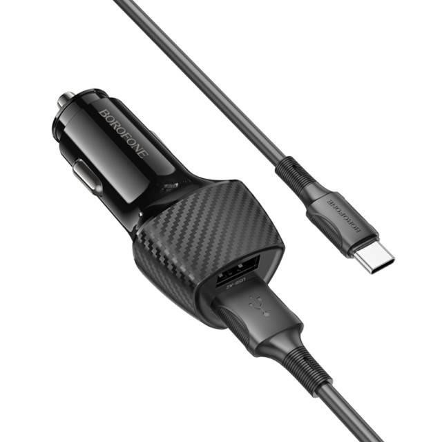 Φορτιστής Αυτοκινήτου Borofone BZ31A Solid 2xUSB-A 17W με Καλώδιο USB-A σε USB-C 1m Μαύρος Φορτιστής Αυτοκινήτου Borofone BZ31A Solid 2xUSB-A 17W με Καλώδιο USB-A σε USB-C 1m Μαύρος