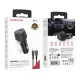 Φορτιστής Αυτοκινήτου Borofone BZ31D Solid 2xUSB-C PD60W με Καλώδιο USB-C σε USB-C 1m Μαύρος
