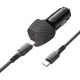 Φορτιστής Αυτοκινήτου Borofone BZ31D Solid 2xUSB-C PD60W με Καλώδιο USB-C σε USB-C 1m Μαύρος