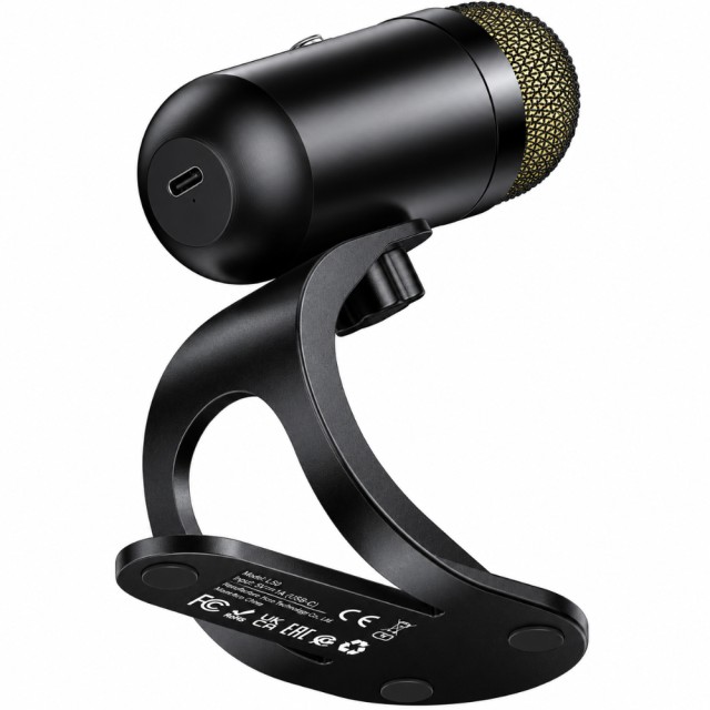 Επιτραπέζιο Μικρόφωνο Hoco L50 Profit για Streaming Gaming Video Calls RGB USB-C Πολυκατευθυντικό Μικρόφωνο Κουμπί Mute Μαύρο