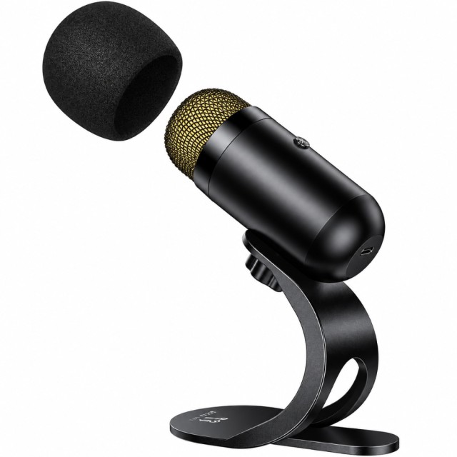 Επιτραπέζιο Μικρόφωνο Hoco L50 Profit για Streaming Gaming Video Calls RGB USB-C Πολυκατευθυντικό Μικρόφωνο Κουμπί Mute Μαύρο