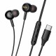 Hands Free Hoco M120 Gratified USB-C Universal Earphones Hi-Fi Stereo RGB Μαύρα 1.2m