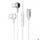 Hands Free Hoco M120 Gratified USB-C Universal Earphones Hi-Fi Stereo RGB Λευκά-Ασημί 1.2m